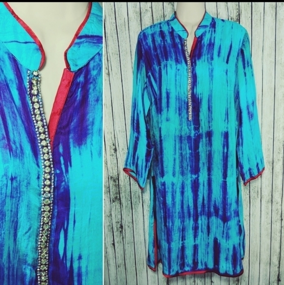Soft Surroundings 100% silk tunic PXS - Picture 1 of 9